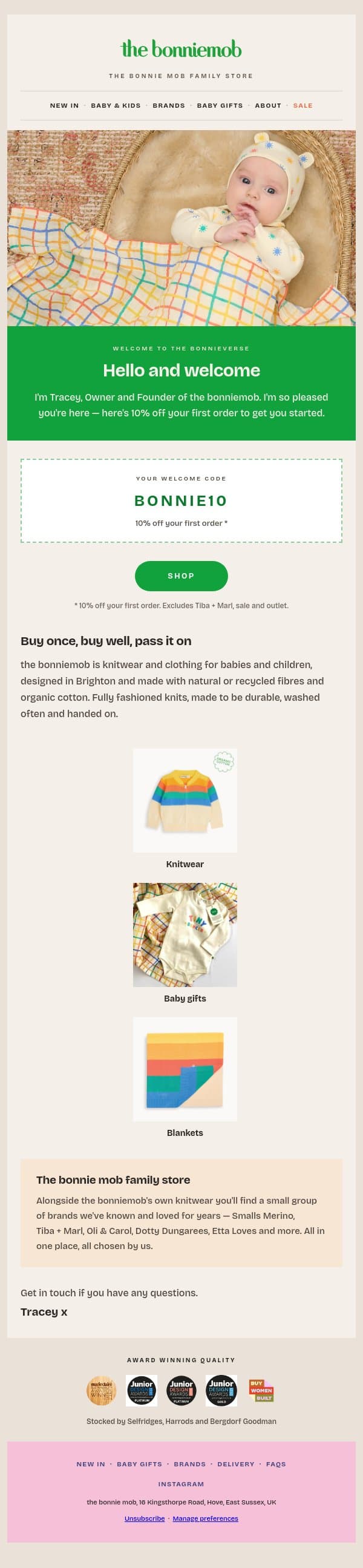 Welcome to the Bonnieverseš email from The Bonnie Mob screenshot