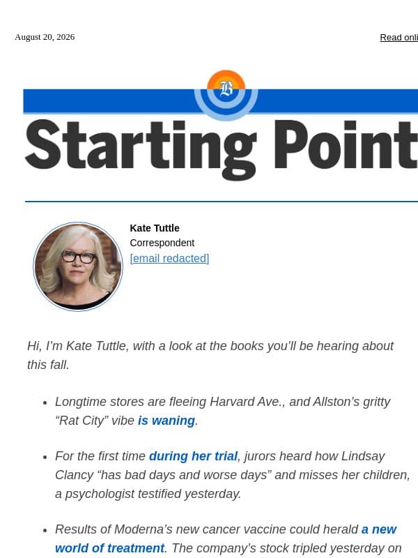 Starting Point: Something different email from The Boston Globe