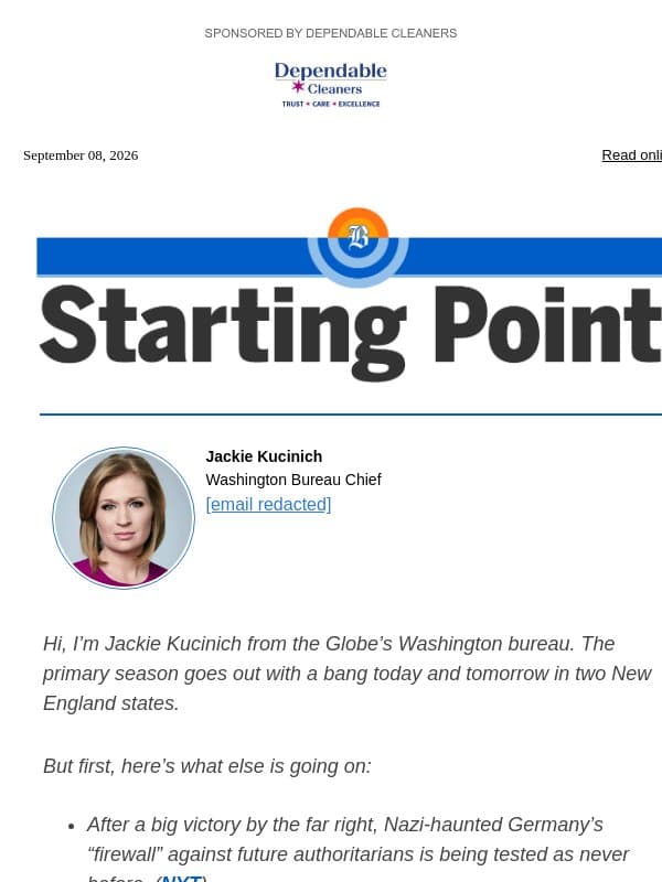 Starting Point: N.H., R.I. political surprises? email from The Boston Globe