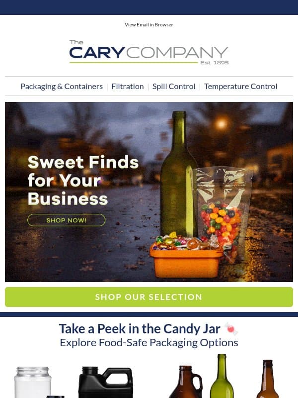 Unwrap Your Next Favorite Packaging Solution email from The Cary Company
