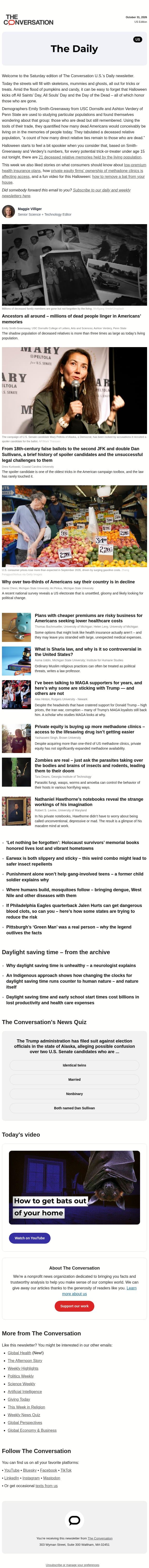 Ghostly memories of those who are gone email from The Conversation screenshot