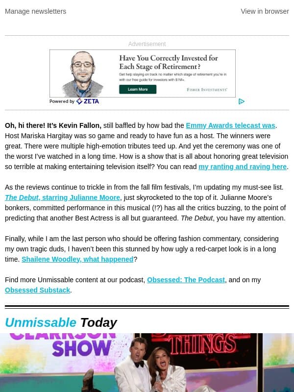 The Emmy Awards Was Terrible TV About Truly Great Shows email from The Daily Beast