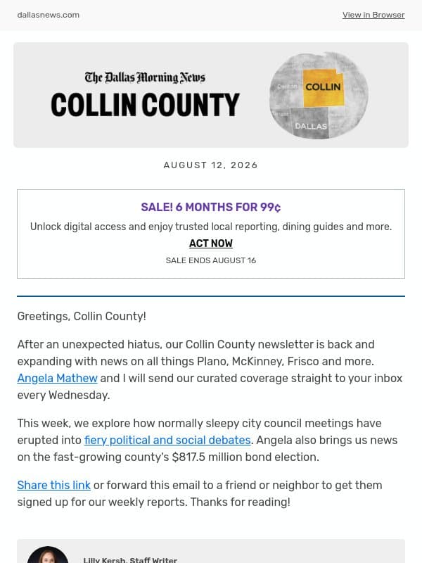 From McKinney to Frisco, city hall got heated this summer đĄď¸ email from The Dallas Morning News