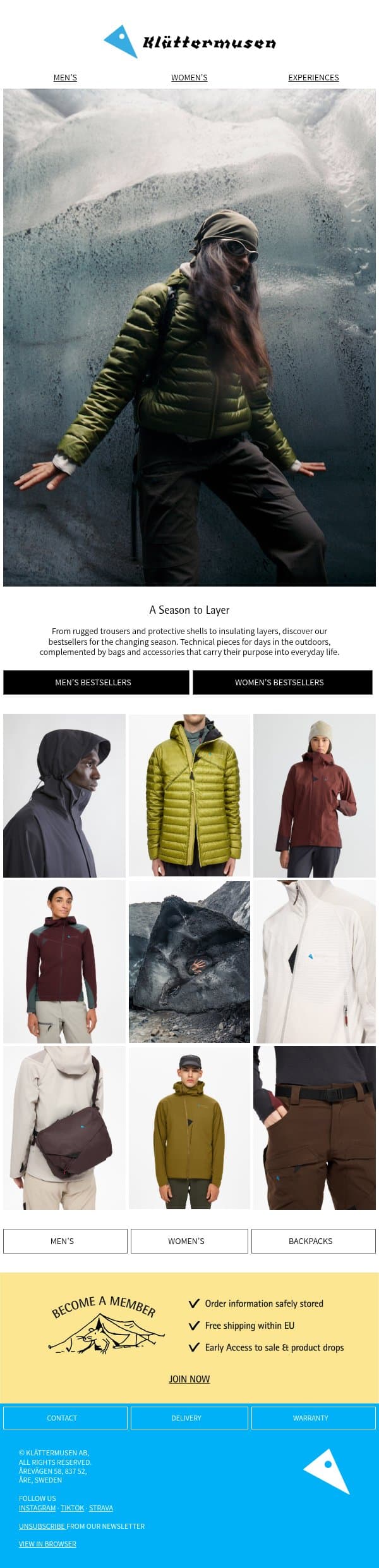 Bestsellers for Colder Days email from The Darkroom screenshot