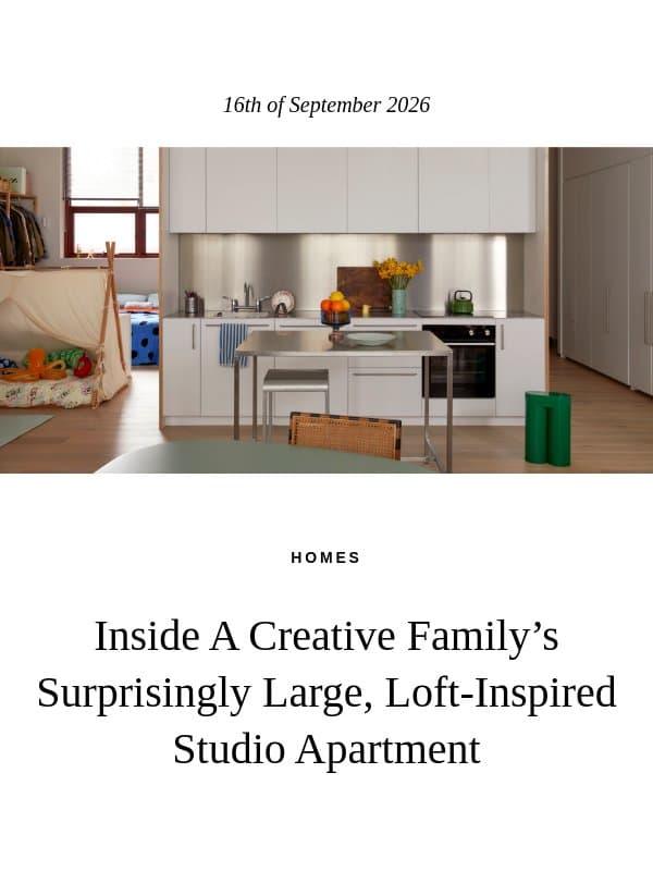 The Design Files Daily - Inside A Creative Family’s Surprisingly Large, Loft-Inspired Studio Apartment email from The Design Files