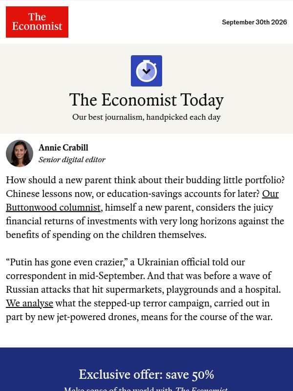 Investing for babies involves knotty trade-offs email from The Economist