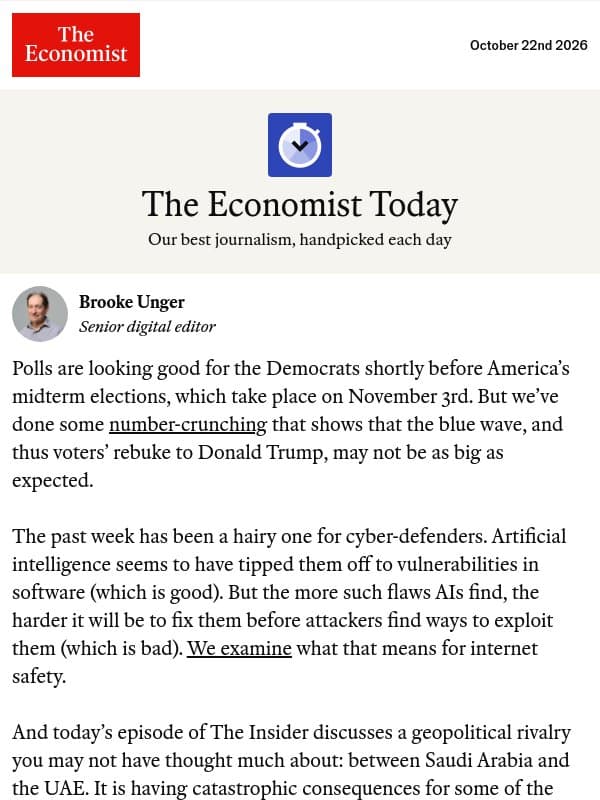 Polls suggest a sweeping Democratic win. But wait email from The Economist