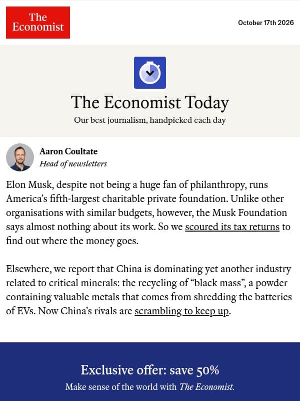 Elon Musk’s foundation is opaque, miserly and self-serving email from The Economist