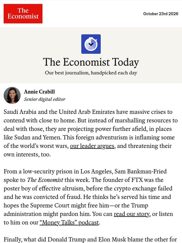 Saudi Arabia and the UAE are sowing chaos email from The Economist