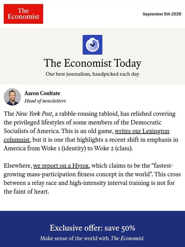 Woke 1 was about identity. Woke 2 is about class email from The Economist