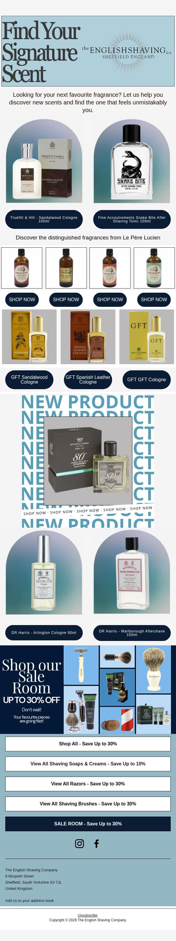 Meet Your New Favourite Fragrance email from The English Shaving Company screenshot