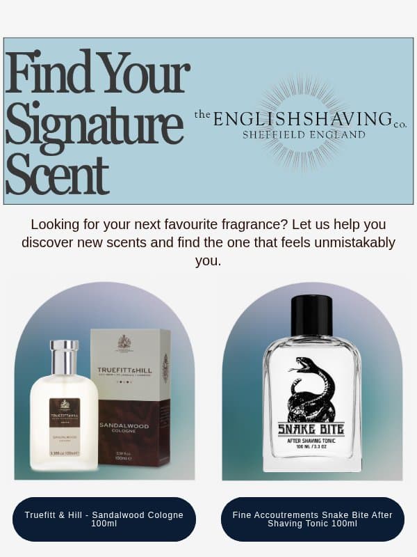 Meet Your New Favourite Fragrance email from The English Shaving Company