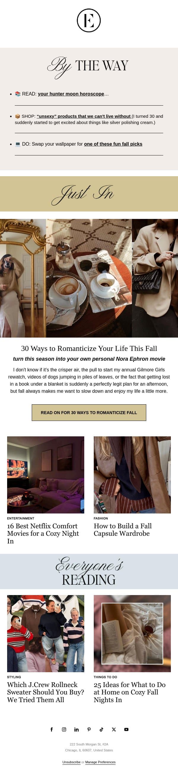 “unsexy” products that upgrade your life 🚿 email from The Everygirl screenshot