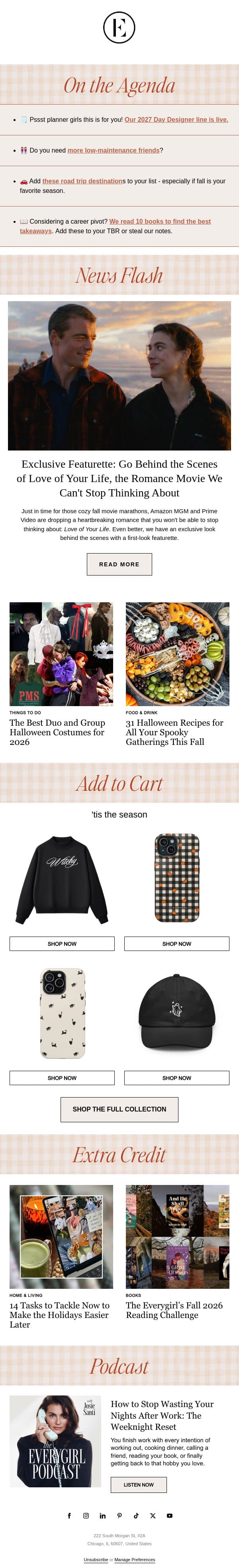 road trip destinations and career pivots π email from The Everygirl screenshot