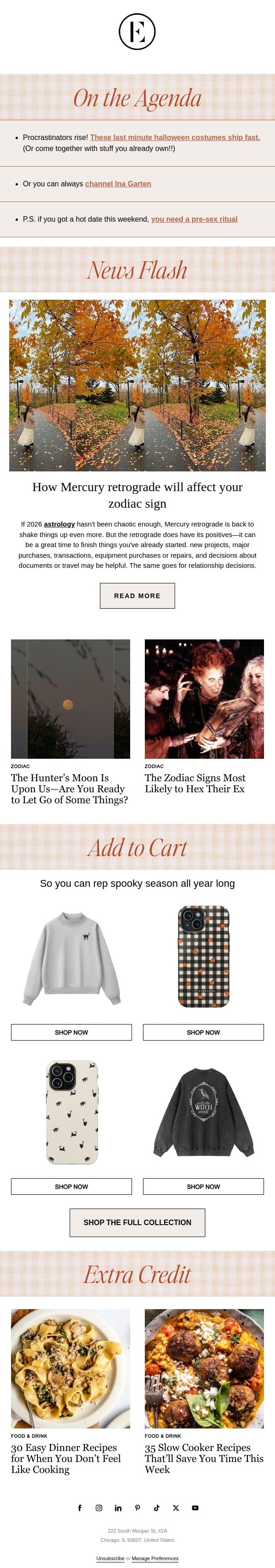 it's mercury retrograde (again) but there's hope... email from The Everygirl screenshot