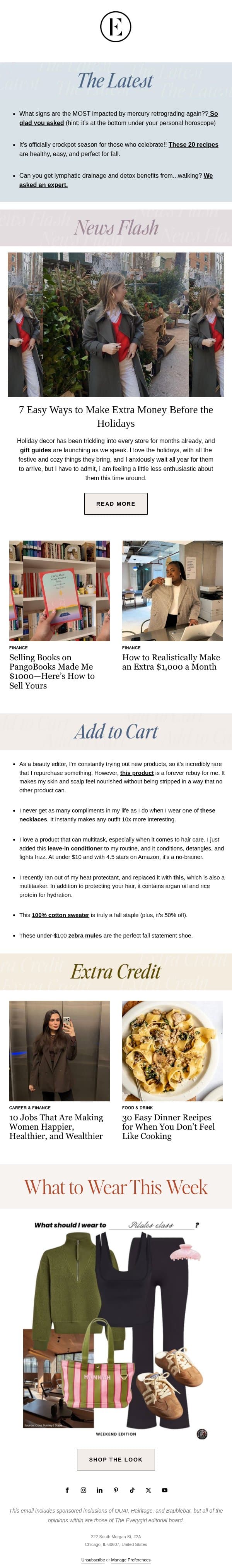 20 easy (& healthy!) crockpot meals email from The Everygirl screenshot