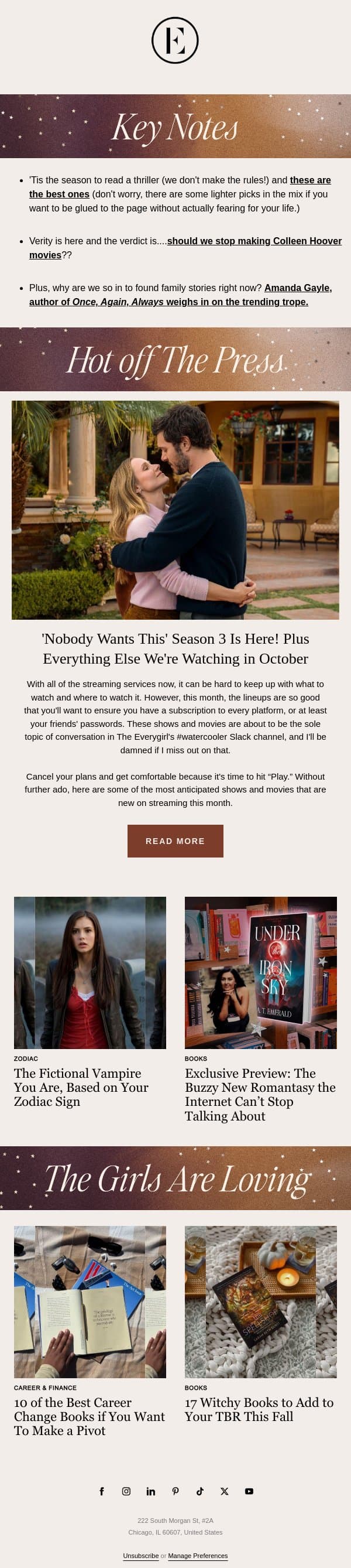 which fictional vampire are you? 👀🧛 email from The Everygirl screenshot
