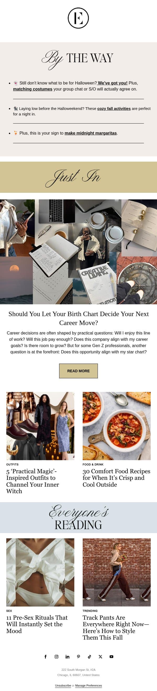 your sign to make midnight margaritas 🍹👻 email from The Everygirl screenshot
