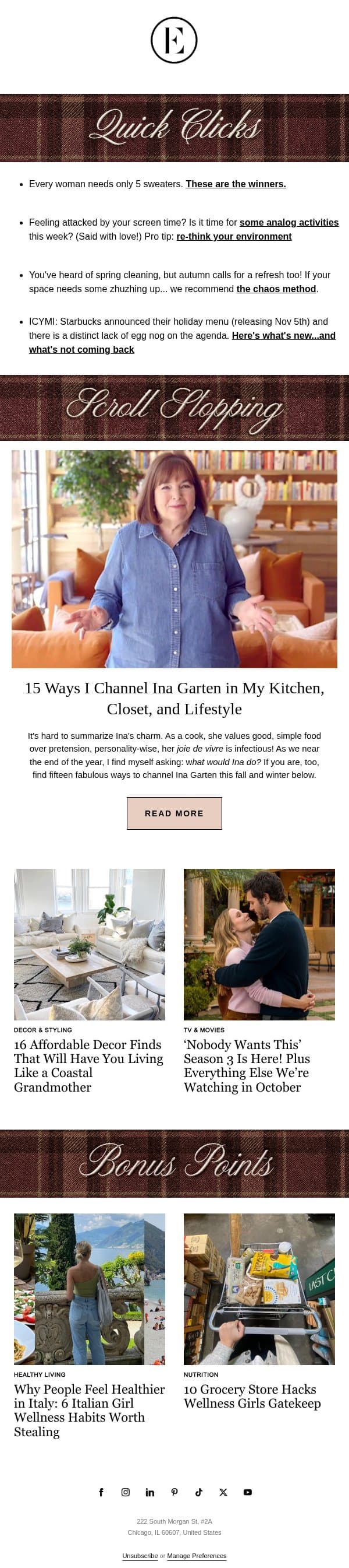 every woman needs 5 sweaters… 👩🍳🍁 email from The Everygirl screenshot