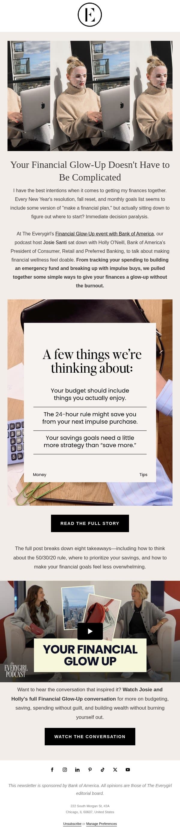 if “make a financial plan” has been on your list since 2019 💸 email from The Everygirl screenshot