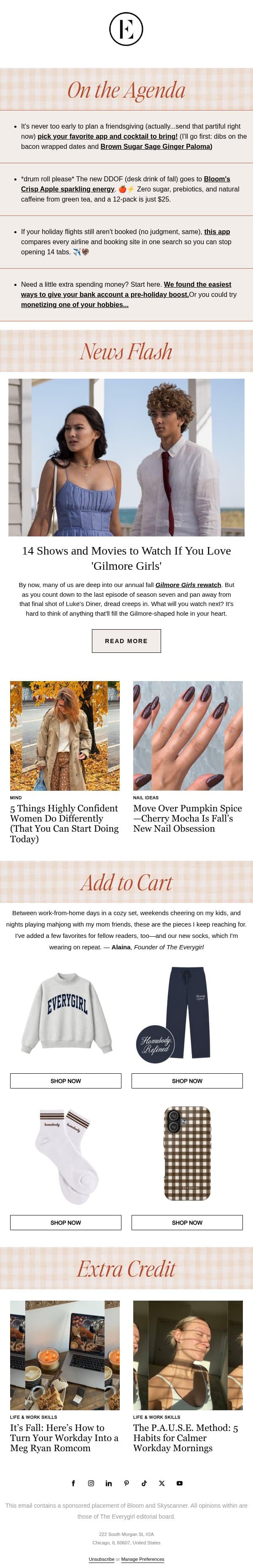 love gilmore girls? watch these movies... email from The Everygirl screenshot