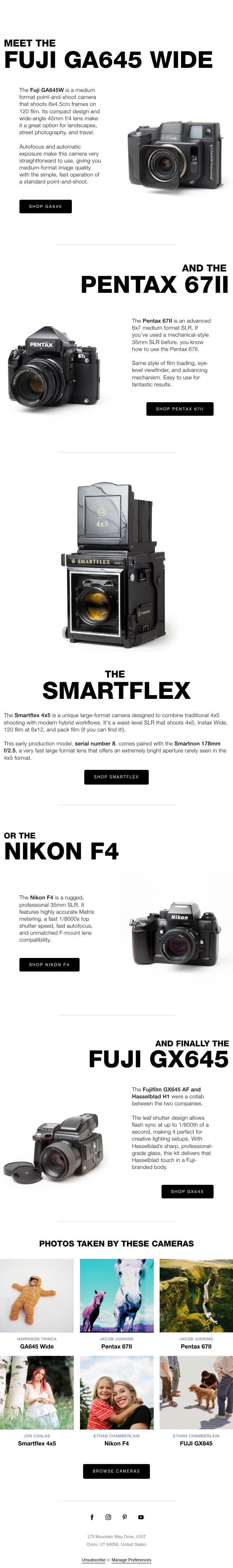 5 Cameras Worth Checking Out email from The FIND Lab screenshot