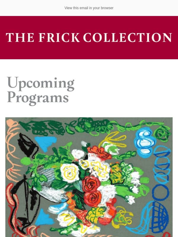 Upcoming Program: Teen Studio Hours email from The Frick Collection