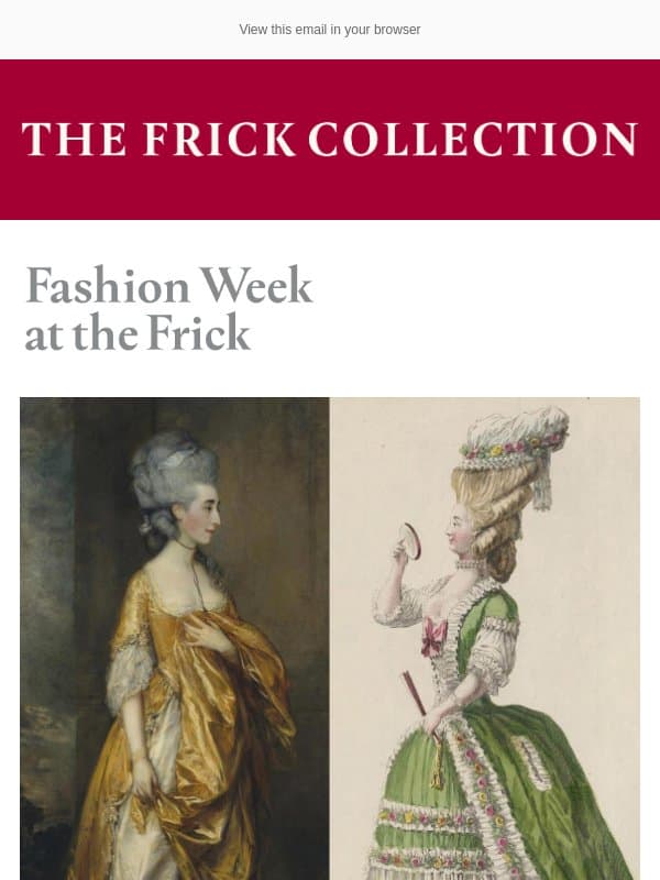 You're Invited: Fashion Week at the Frick email from The Frick Collection