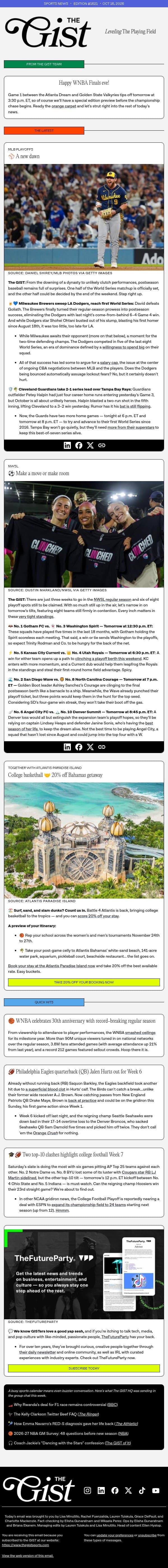 Sports-maxxing email from The GIST screenshot