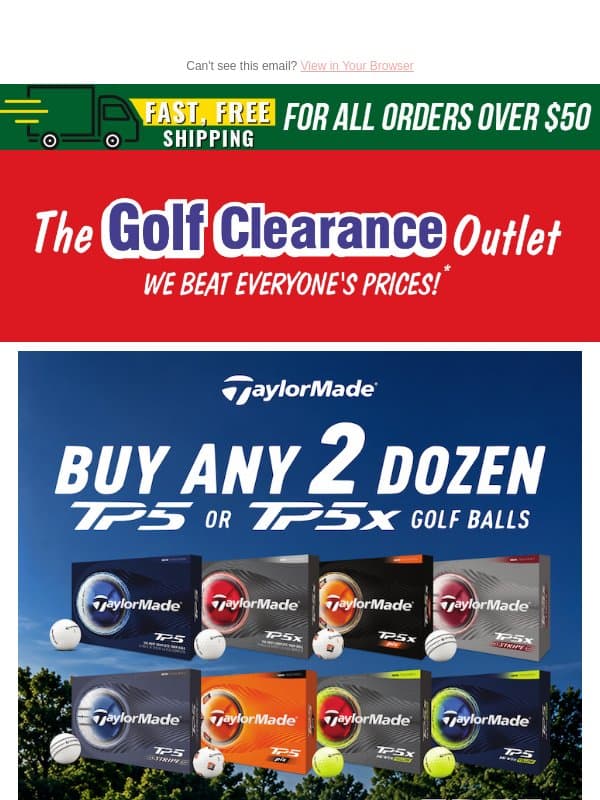 💥Brand New Golf Ball Special + So Much More email from The Golf Clearance Outlet