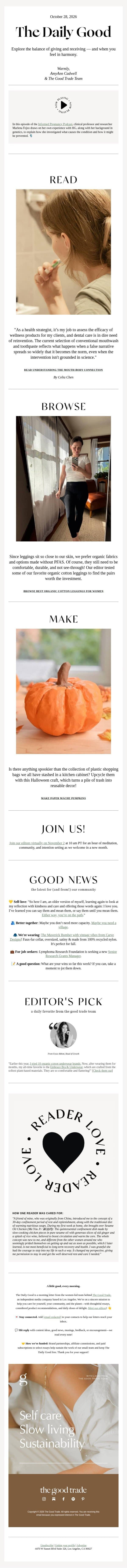 10.28.26 | đź‘„ What our mouths reveal about our overall health email from The Good Trade screenshot