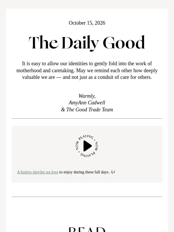 10.15.26 | 🍼 99 affirmations for new parents email from The Good Trade