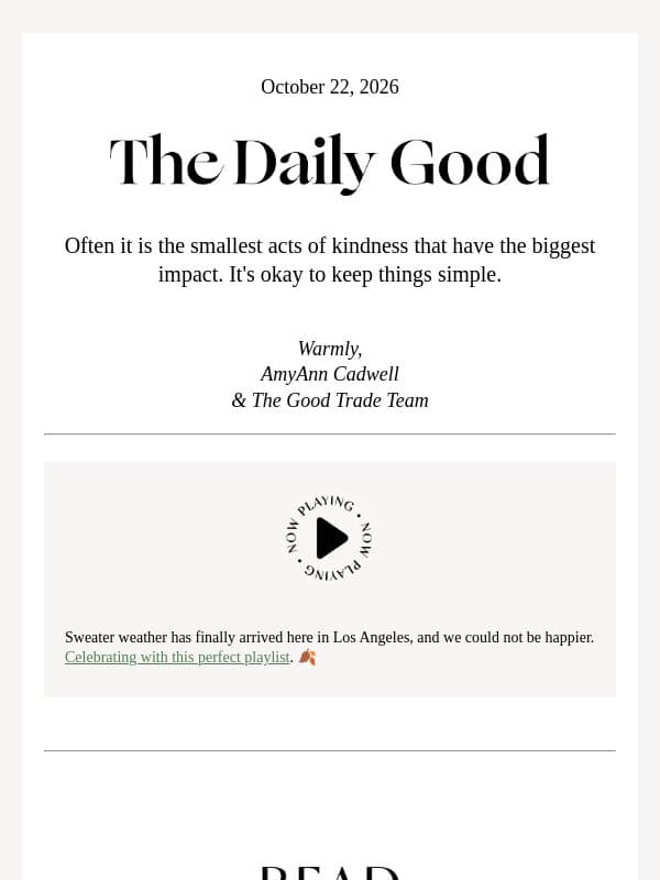 10.22.26 | 🤲 99 random acts of kindness email from The Good Trade