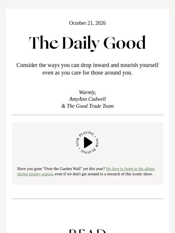 10.21.26 | ↔ Are you stretching yourself too thin? email from The Good Trade