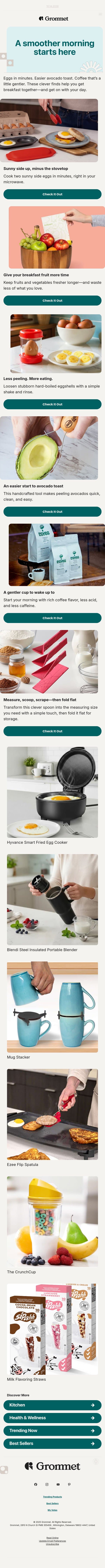 A smoother morning starts here 🍳 email from The Grommet screenshot
