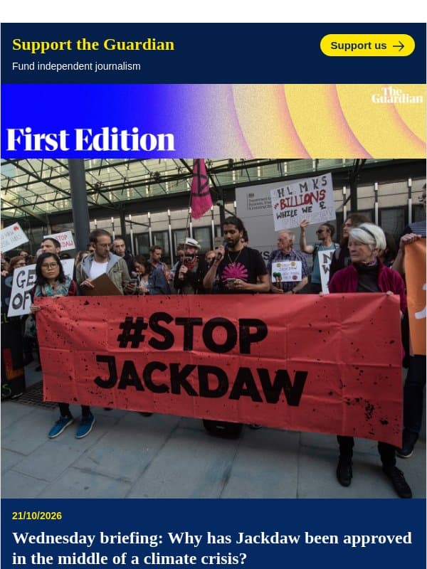 This is not a drill | First Edition email from The Guardian