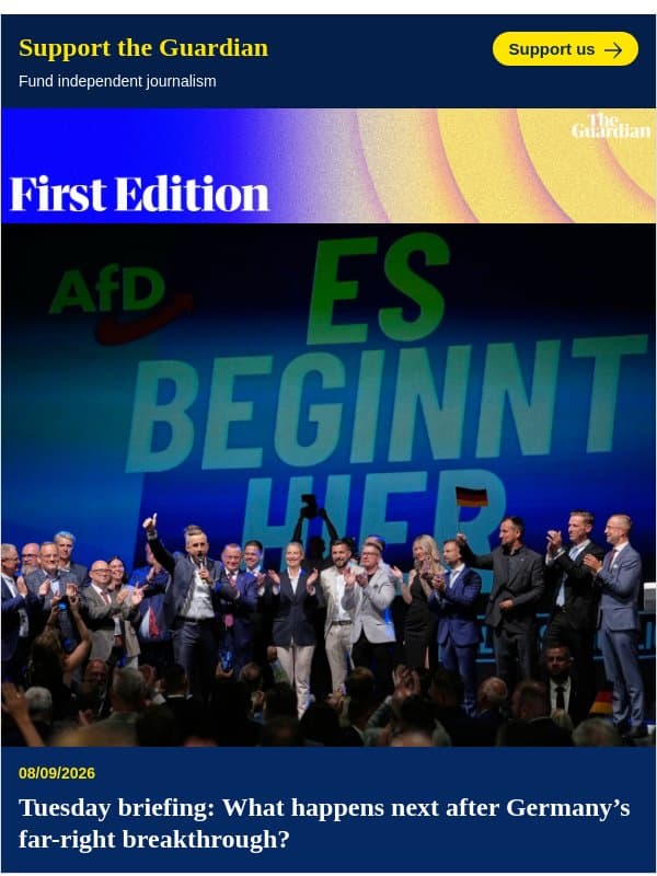 A grave moment for Europe | First Edition email from The Guardian