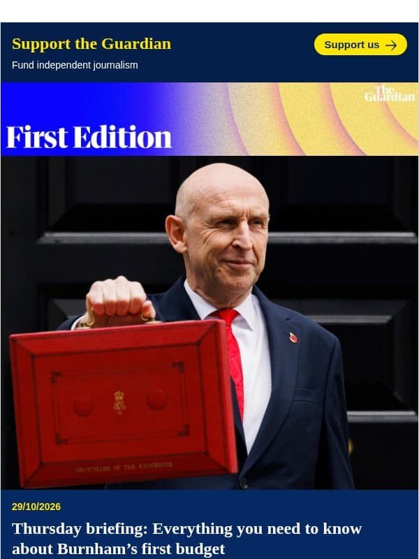 Budget: bold or blah? | First Edition email from The Guardian