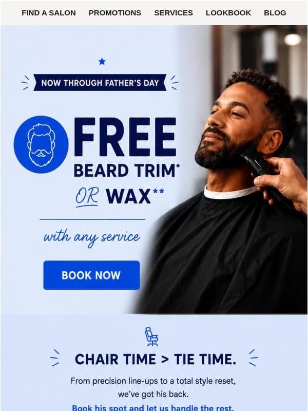 A Father's Day Gift from Hair Cuttery! email from The Hair Cuttery