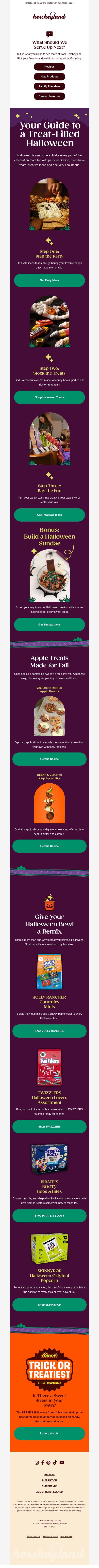 Fill your Halloween bowl with more fun 🍬 email from The Hershey Company screenshot