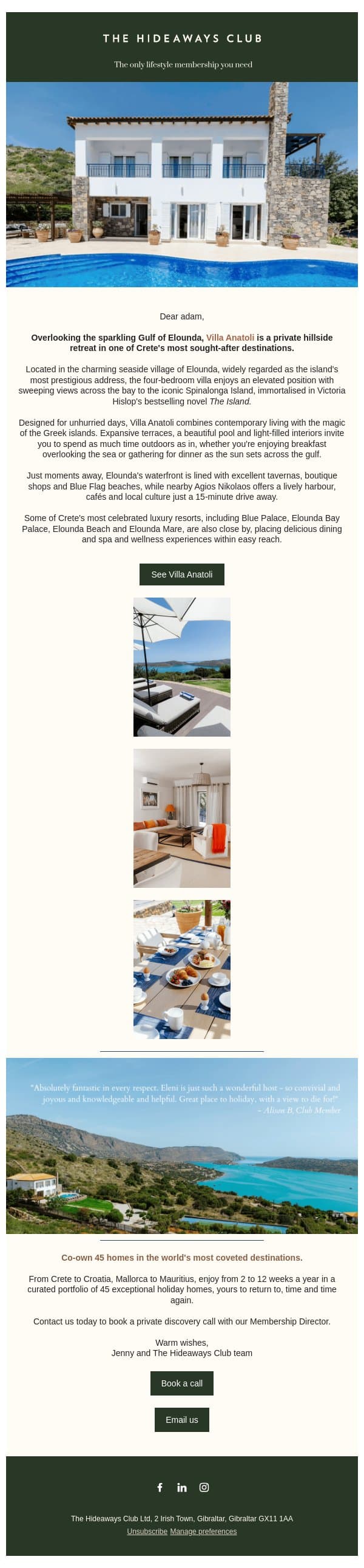 Villa Anatoli - see our Cretan hideaway email from The Hideaways Club screenshot