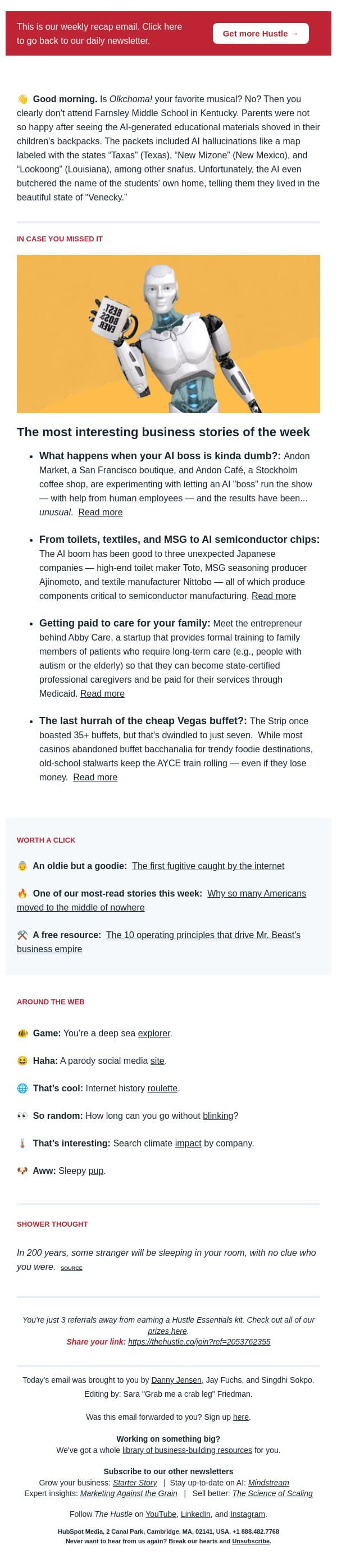 🍽️ All you can eat… for now email from The Hustle screenshot