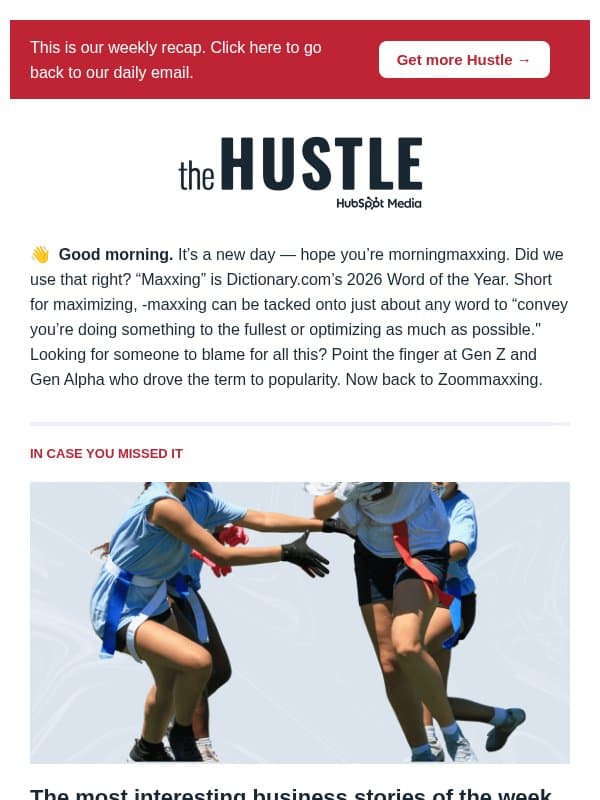 🏈 Flag football’s touchdown email from The Hustle