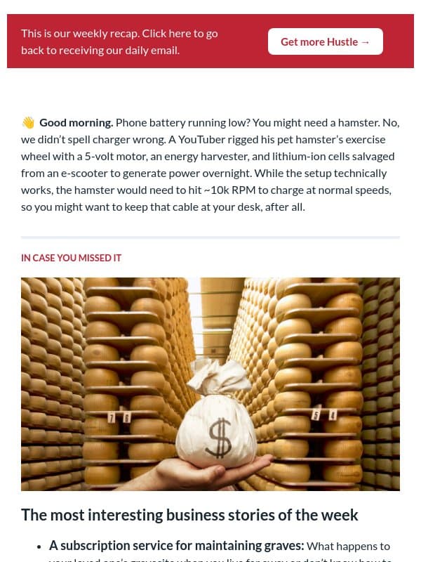 🧀 Cheese as collateral? email from The Hustle
