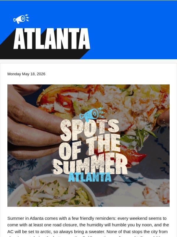 These Are The Spots of the Summer email from The Infatuation