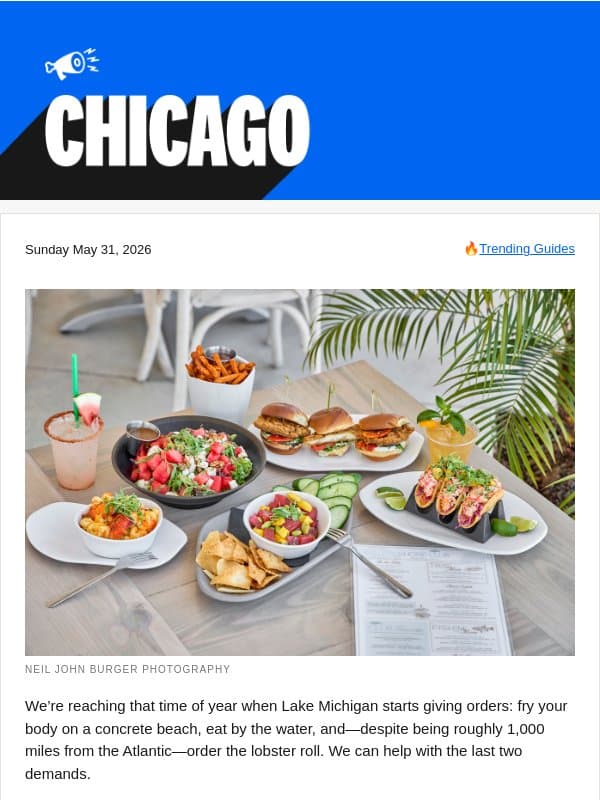 Where To Eat Along The Lakefront email from The Infatuation