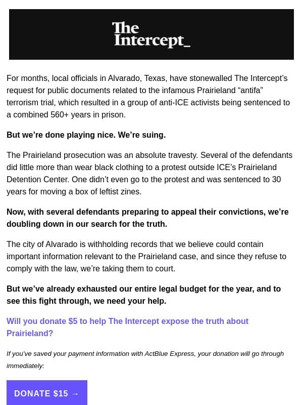 Trump’s “antifa” Prairieland convictions were a sham email from The Intercept