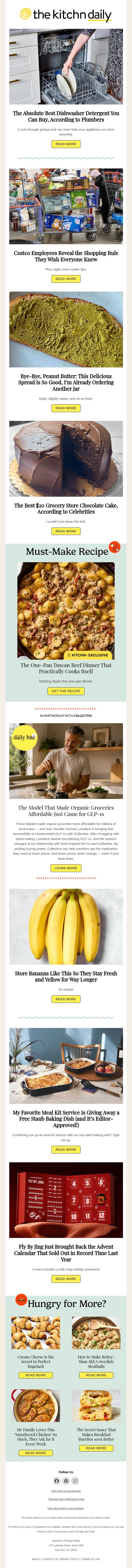 The Absolute Best Dishwasher Detergent You Can Buy, According to Plumbers email from The Kitchn screenshot