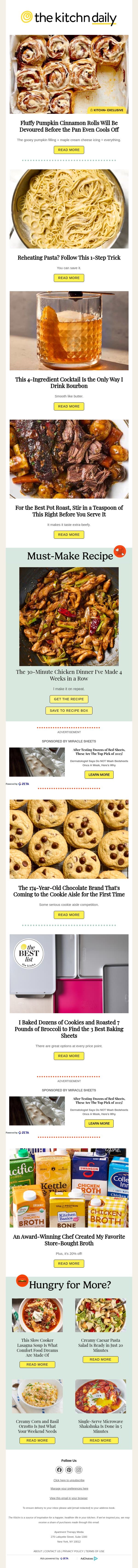 Fluffy Pumpkin Cinnamon Rolls Will Be Devoured Before the Pan Even Cools Off email from The Kitchn screenshot