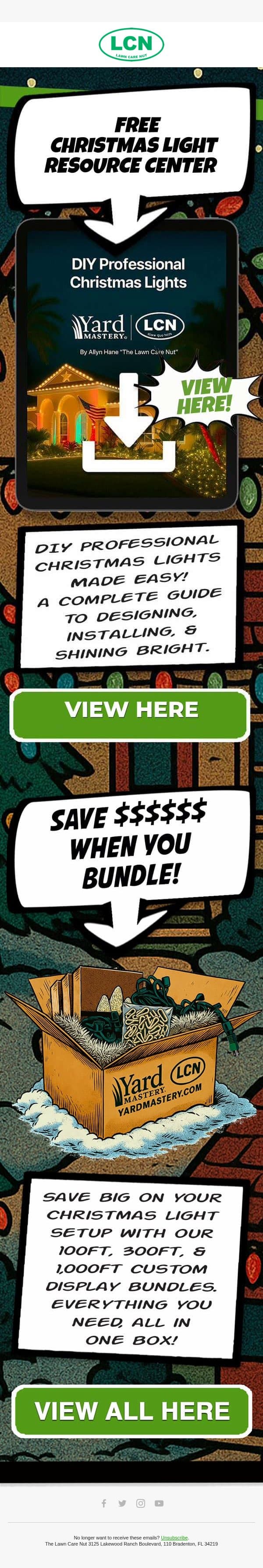 Full Resource Center to Brighten Your Holidays email from The Lawn Care Nut screenshot